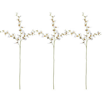 3PK E Style Dancing Orchid Spray Artificial Flower Decoration White 23x10x97cm