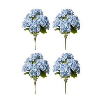 4PK E Style Hydrangea Garden Bush Artificial Flower Decoration Blue 42x42x56cm