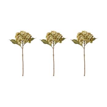 3PK E Style Hydrangea Rapture Stem Artificial Flower Dusty Green 25x16x47