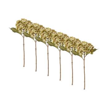 6PK E Style Hydrangea Rapture Stem Artificial Flower Dusty Green 25x16x47