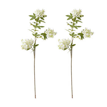 2PK E Style Lace Flower Stem Artificial Floral Decoration White 40x30x100cm