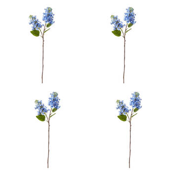 4PK E Style Lilac Spray Artificial Flower Stem Plastic Blue 7x18x66cm