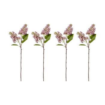 4PK E Style Lilac Spray Artificial Flower Stem Plastic Pink 7x18x66cm