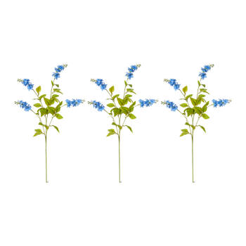 3PK E Style Larkspur Spray Artificial Flower Stem Decoration Blue 5x10x62cm