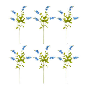 6PK E Style Larkspur Spray Artificial Flower Stem Decoration Blue 5x10x62cm