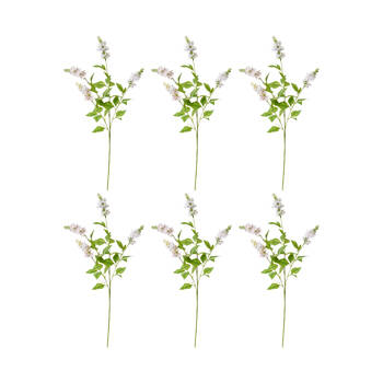 6PK E Style Larkspur Spray Artificial Flower Stem Light Pink 5x10x62cm