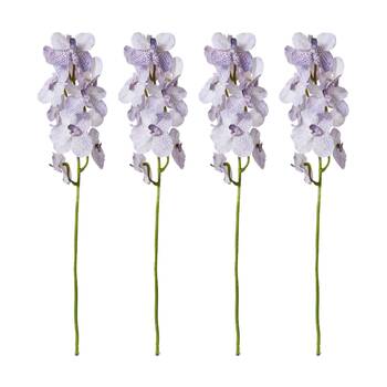 4PK E Style Vanda Orchid Stem Artificial Flower Decoration Lilac 16x16x80cm