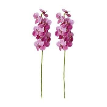 2PK E Style Vanda Orchid Stem Artificial Flower Decoration Pink 16x16x80cm