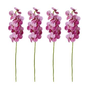 4PK E Style Vanda Orchid Stem Artificial Flower Decoration Pink 16x16x80cm
