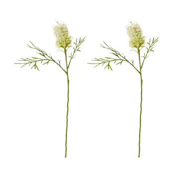 2PK E Style Grevillia Flower Small Stem Artificial Floral White 30x15x76cm