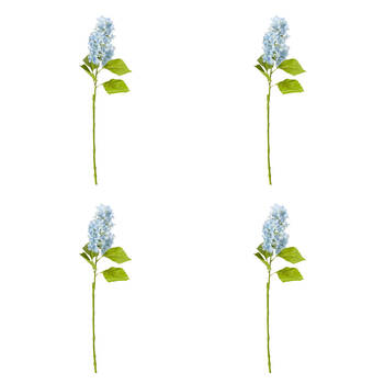 4PK E Style Cone Hydrangea Stem Artificial Flower Decoration Blue 20x20x75cm