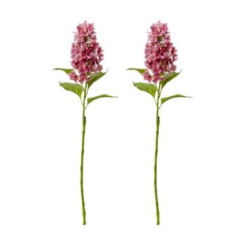 2PK E Style Cone Hydrangea Stem Artificial Flower Decoration Pink 20x20x75cm