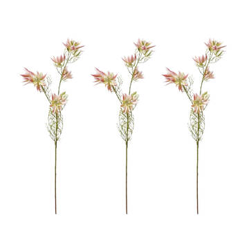 3PK E Style Blushing Bride Spray Artificial Flower Stem Pink 21x21x68cm