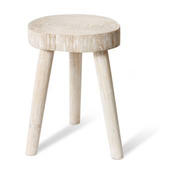E Style Cesar Side Table Wood Minimalist Home Decor Whitewash 46x42x60cm