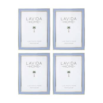 4PK LVD Cloud 6x8 Gold Trim Iron/ Glass Photo Frame Home Decor 21.5x16.5x1.6cm