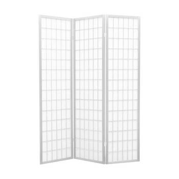 Braz J Bond Three Panel Privacy Room Divider Wooden Frame 180cm White