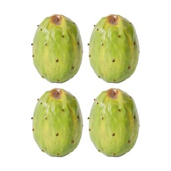4PK E Style Prickly Pear Realistic Artificial Fruit Plastic Foam Green 5x5x7cm