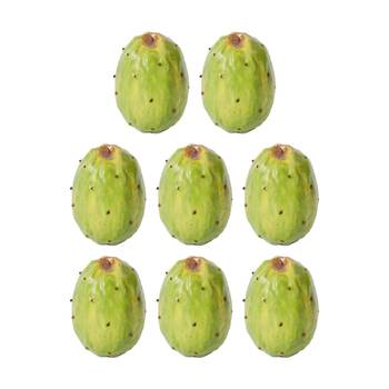 8PK E Style Prickly Pear Realistic Artificial Fruit Plastic Foam Green 5x5x7cm