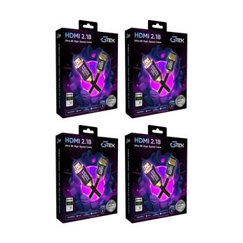 4PK Gtek Gaming Ultra Certified 2.1B 8K 48Gbps High Speed HDMI Cable 3m Black