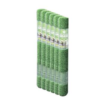 6PK Braz Artificial Grass Turf Mat Lawn 10mm Rolled 1x3m Green