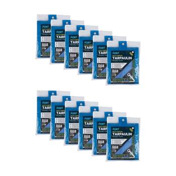 12PK Port Water Resistant UV Stable Outdoor Tarp 6x4ft 183x123cm Blue