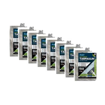 8PK Port Water Resistant UV Stable Outdoor Tarp 6x4ft 183x123cm Silver