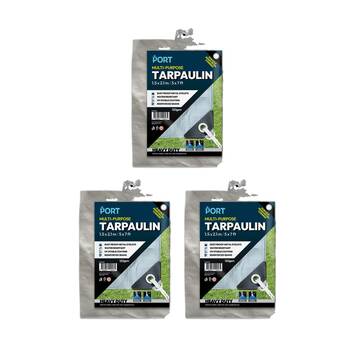 3PK Port Water Resistant UV Stable Outdoor Tarp 5x7ft 153x214cm Silver