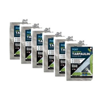6PK Port Water Resistant UV Stable Outdoor Tarp 5x7ft 153x214cm Silver
