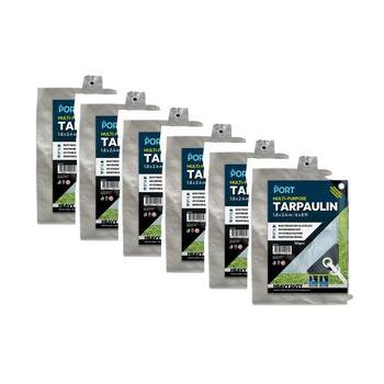6PK Port Water Resistant UV Stable Outdoor Tarp 6x8ft 183x244cm Silver