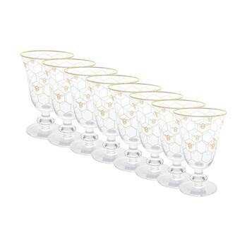 8PK LVD Honeycomb Bee Wine/Water Glass Barware/Drinkware Decor 350ml 16x11x7.5cm