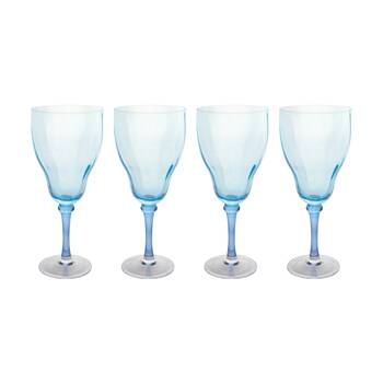 4PK LVD Decorative Ocean Wine Glass Barware/Drinkware Decor Blue 19x7x7cm