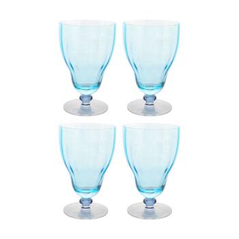 4PK LVD Decorative Ocean Water Glass Barware/Drinkware Decor Blue 14x9x9cm