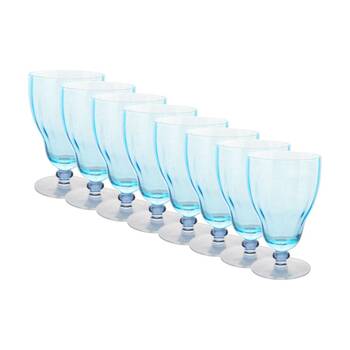 8PK LVD Decorative Ocean Water Glass Barware/Drinkware Decor Blue 14x9x9cm