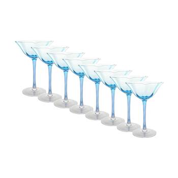 8PK LVD Decorative Ocean Cocktail Glass Barware/Drinkware Decor Blue 20x12x12cm