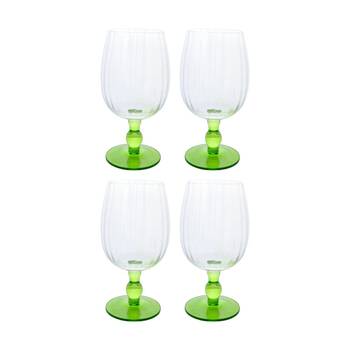 4PK LVD Decorative Indian Green Wine Glass Barware/Drinkware Decor 375ml 12x9cm