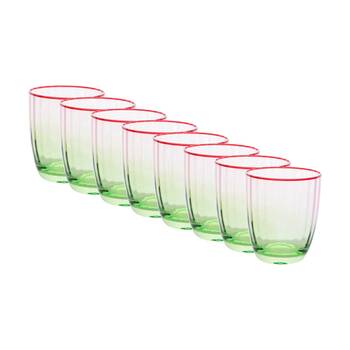 8PK LVD Decorative Poppy Water Glass Barware/Drinkware Decor Green/Red 10x8x8cm