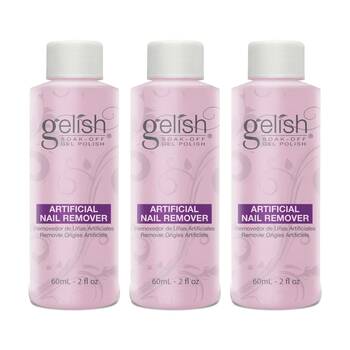 3PK Gelish Mini Artificial Nail Remover 10 Minutes Or Less Bottle Size 2oz 60ml