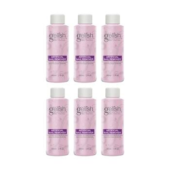 6PK Gelish Mini Artificial Nail Remover 10 Minutes Or Less Bottle Size 2oz 60ml
