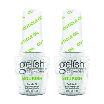 2PK Gelish Mini Gel Polish Nourish Cuticle Oil Rehydrates and Restores 9ml
