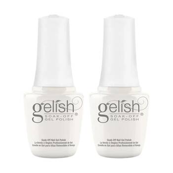 2PK Gelish Mini UV LED Soak Off Gel Nail Polish Colour Sheek White 9ml