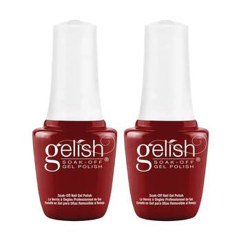 2PK Gelish Mini UV LED Soak Off Gel Nail Polish Colour Red Roses 9ml