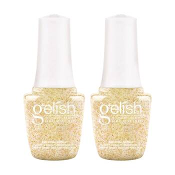 2PK Gelish Mini UV LED Soak Off Gel Nail Polish All That Glitters Is Gold 9ml