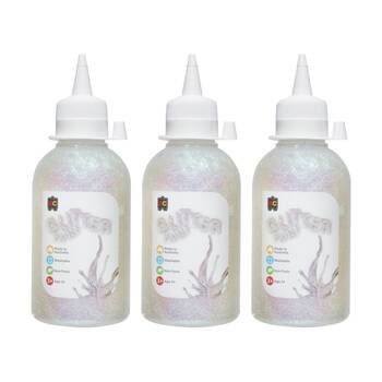 3PK Educational Colours Glitter Acrylic Junior Paint Fairy Krystal 250ml 3y+