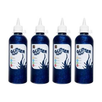 4PK Educational Colours Glitter Acrylic Junior Paint Blue 500ml 3y+
