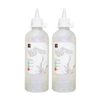 2PK Educational Colours Glitter Acrylic Junior Paint Fairy Krystal 500ml 3y+