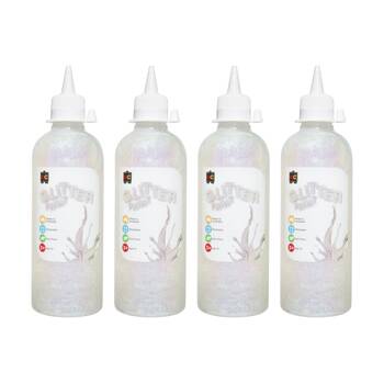 4PK Educational Colours Glitter Acrylic Junior Paint Fairy Krystal 500ml 3y+
