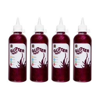 4PK Educational Colours Glitter Acrylic Junior Paint Magenta 500ml 3y+