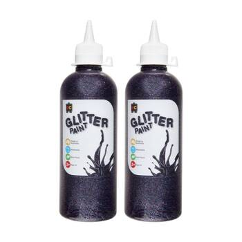 2PK Educational Colours Glitter Acrylic Junior Paint Multi 500ml 3y+