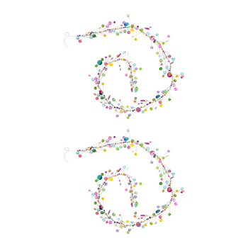 2PK LVD Solei Handcrafted Metallic Wire Beaded Garland Decor 90cm Multicoloured