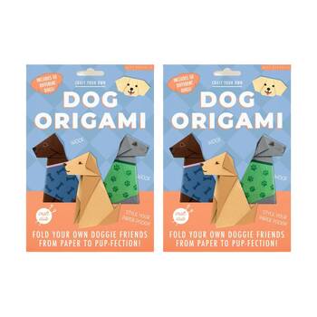 2x Gift Republic Dog Paper Origami Kit 50 Sheets W/ Instructions Multicolour